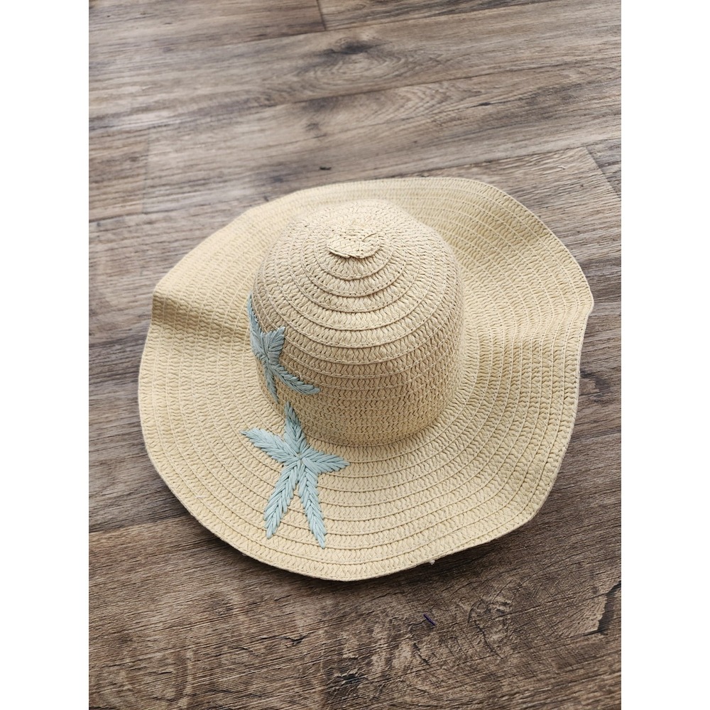 Panama Jack Wide Floppy Brim Straw Polyester Sun Hat Beach Pool Summer Sun Shade
